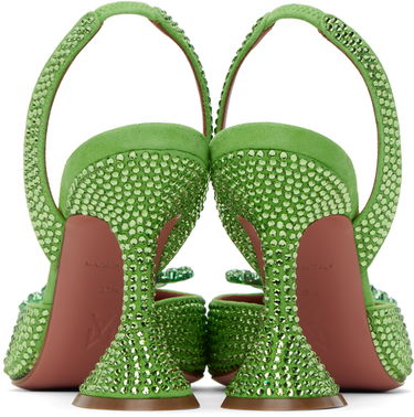 Tenisky a topánky Amina Muaddi Amina Muaddi Rosie Crystal Slingback Heels Zelené | ROSIE CRYSTAL CL SUEDE, 1