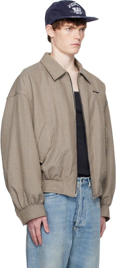 Bomber bunda We11done We11done Checkered Bomber Jacket Hnedá | WD-JK2-25-013-M-BG, 1