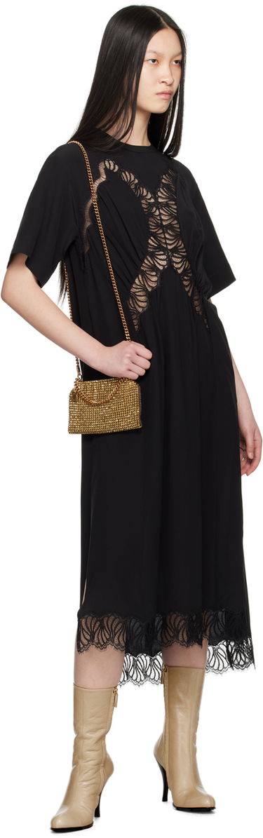 Šaty Stella McCartney Stella McCartney Gathered Lace Maxi Dress Čierna | 6A03983BU216, 3