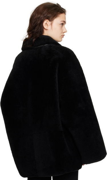 Kabáty TOTEME TOTEME Teddy Overshirt Shearling Jacket Čierna | 244-WRO0135-LE0080, 2