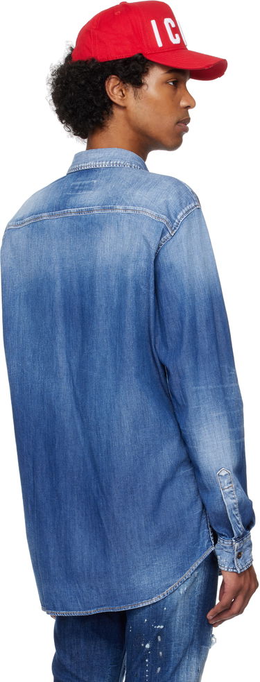 Košeľa DSQUARED2 Dsquared2 Dan Worker Pocket Denim Shirt Modrá | S74DM0904_S30341, 2
