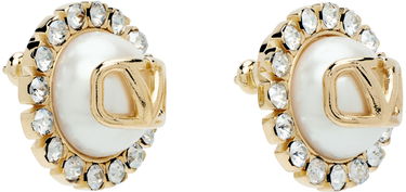 Náušnice Valentino Garavani Gold Vlogo Signature Metal & Resin Earrings Béžová | 5W2J0T83HJY, 1