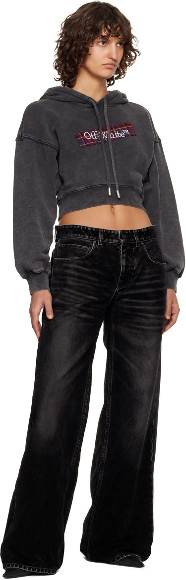 Mikina Off-White Off-White Bookish Crop Logo Hoodie Čierna | OWBB056F25FLE0031301, 3