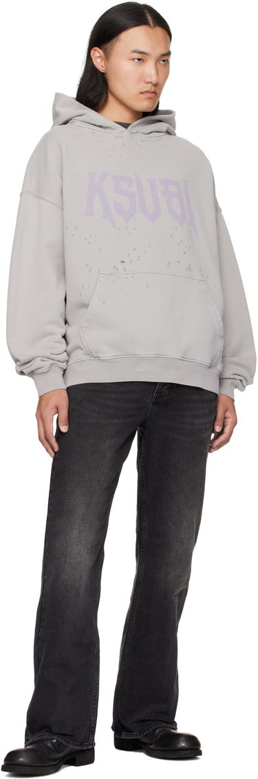 Mikina Ksubi Blasted Hoodie Šedá | MFA25FL005, 3