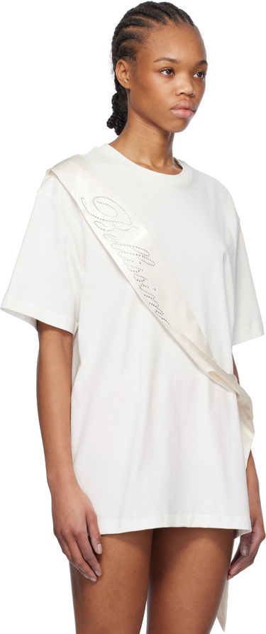 Tričko Blumarine Blumarine Satin Band Rhinestone T-Shirt Čierna | P522T092A, 4