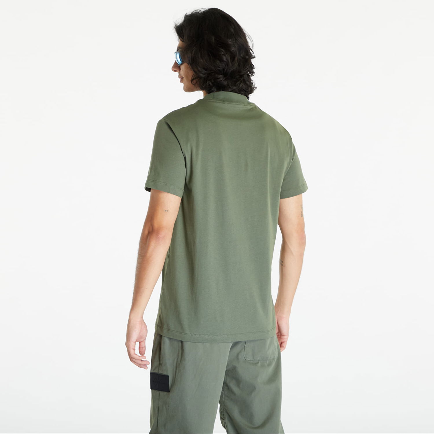 Tričko CALVIN KLEIN Jeans Mix Media Short Sleeve Tee Green Zelené | J30J323997 LLP, 1