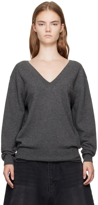 Sveter We11done Deep V-Neck Sweater Šedá | WD-KT2-24-642-W-GY, 0