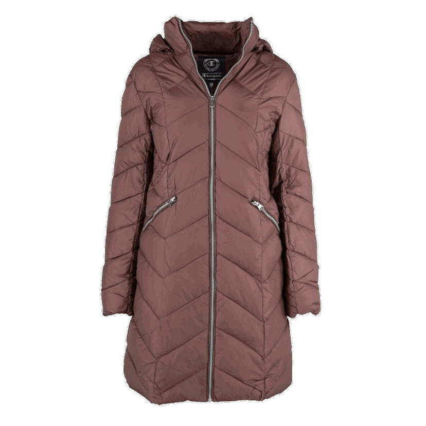 Prešívaná bunda Champion Taylor Hooded Long Quilted Jacket Hnedá | CHBG183209-309