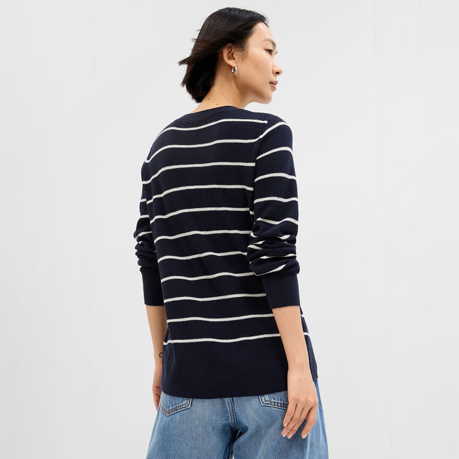 Sweater Bella Crew Navy Stripe L