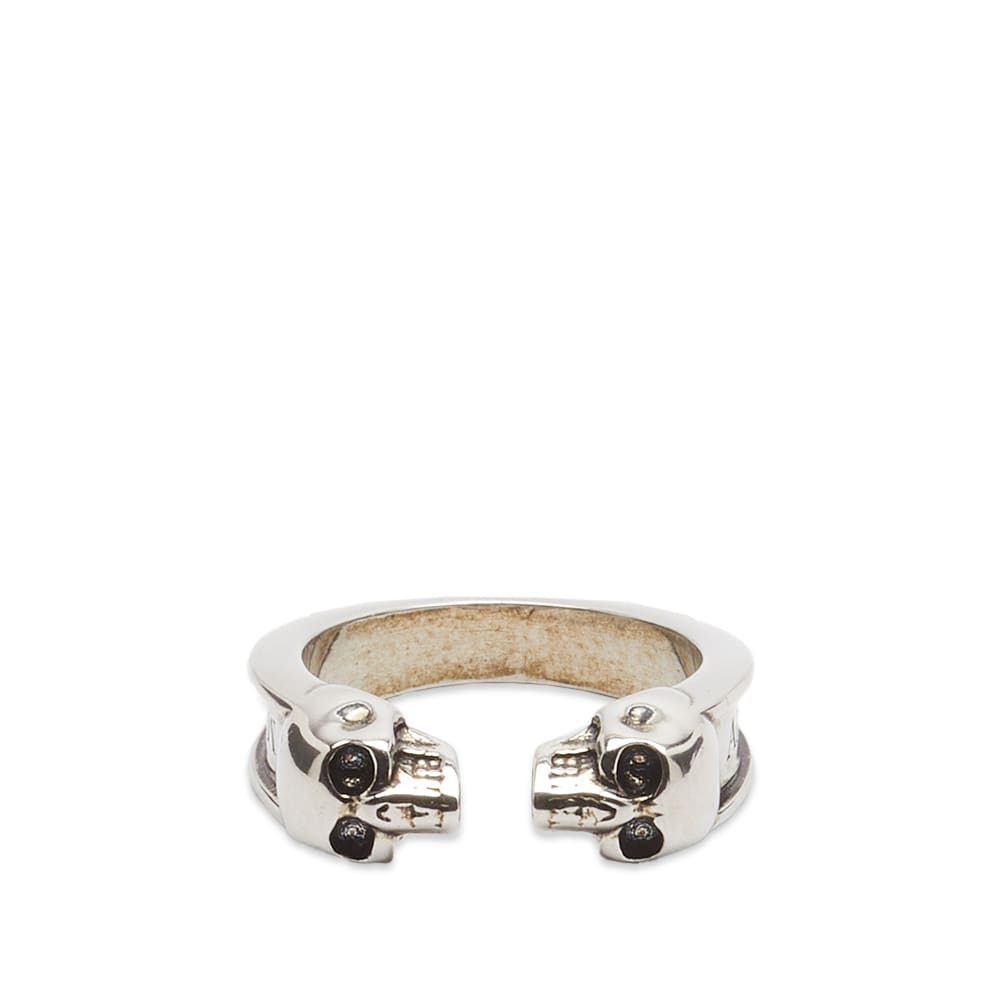 Prsteň Alexander McQueen Twin Skull Ring Metalická | 554576J160Y-0446, 0