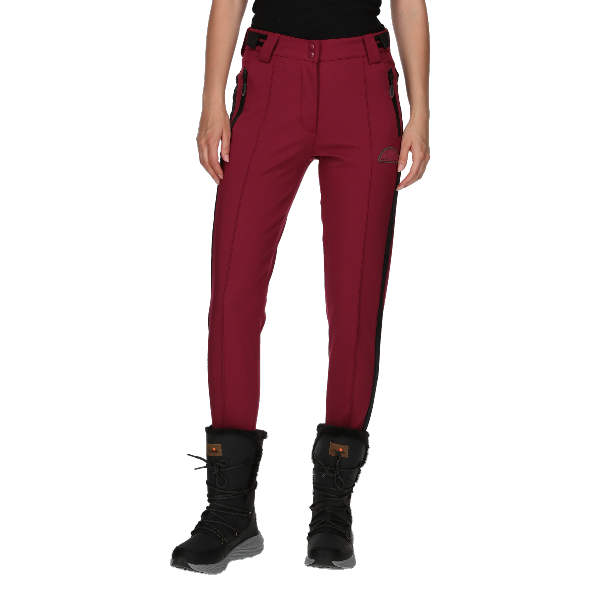 Nohavice Ellesse Softshell Outdoor Trousers with Vertical Leg Stripes Vínová | ELA233F110-52, 0