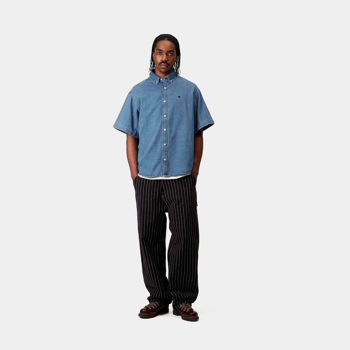 Košeľa Carhartt WIP Carhartt WIP Lucas Short Sleeve Shirt Modrá | I034575_9, 1