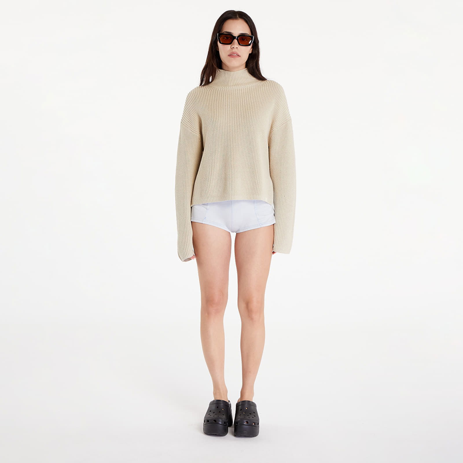 Chunky Loose High Neck Sweater Pelican