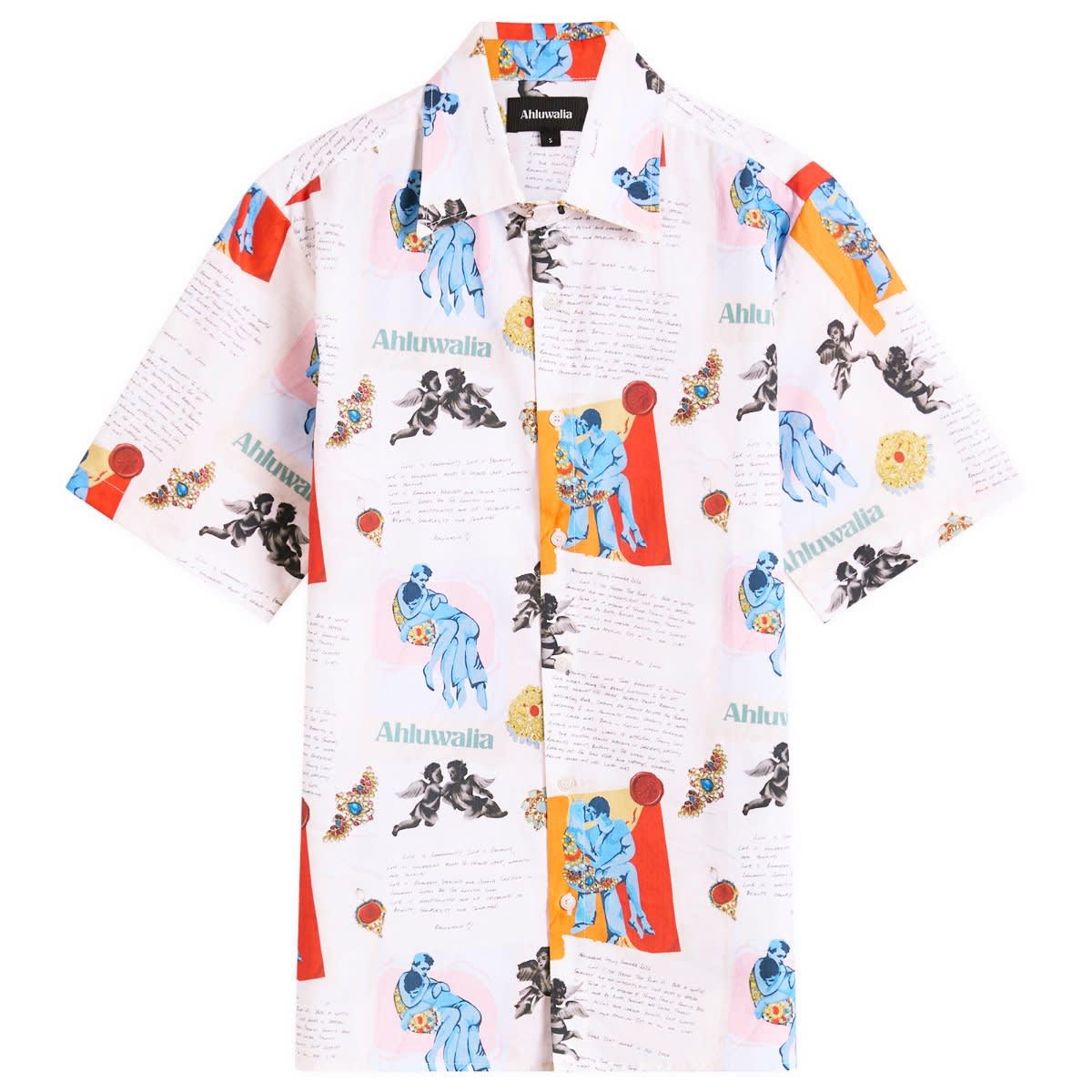 Košeľa Ahluwalia Kada Printed Short Sleeve Shirt Rôznofarebný | M-AHLU-TO029-SS26-FA253-MU, 1