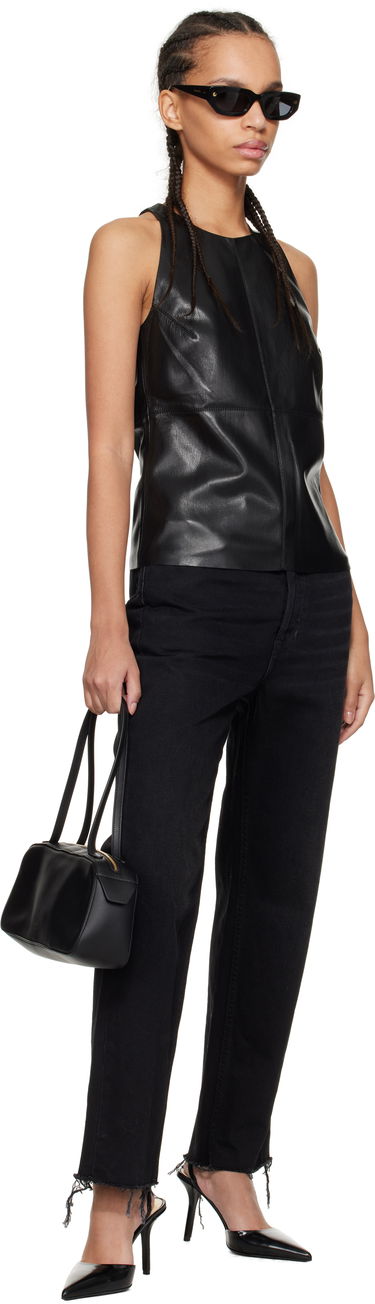 Tielko Nanushka Nanushka Teza Faux-Leather Tank Top Čierna | NW24CRTP03999, 3