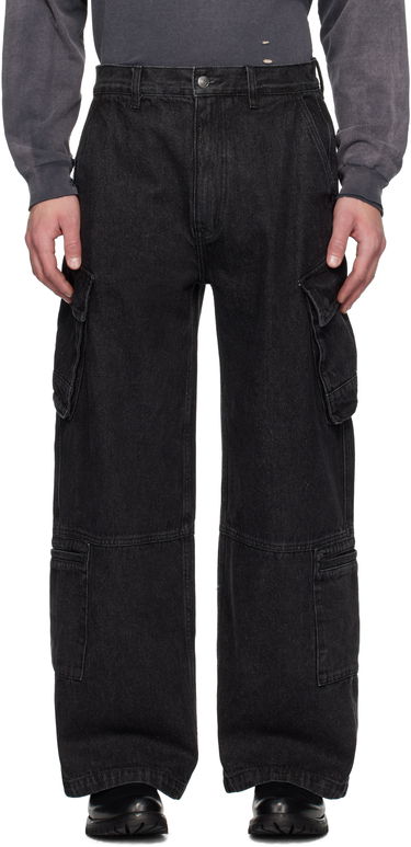 Cargo nohavice izzue Izzue Faded Denim Cargo Pants Čierna | IZXPTN6530W4NBKX, 0
