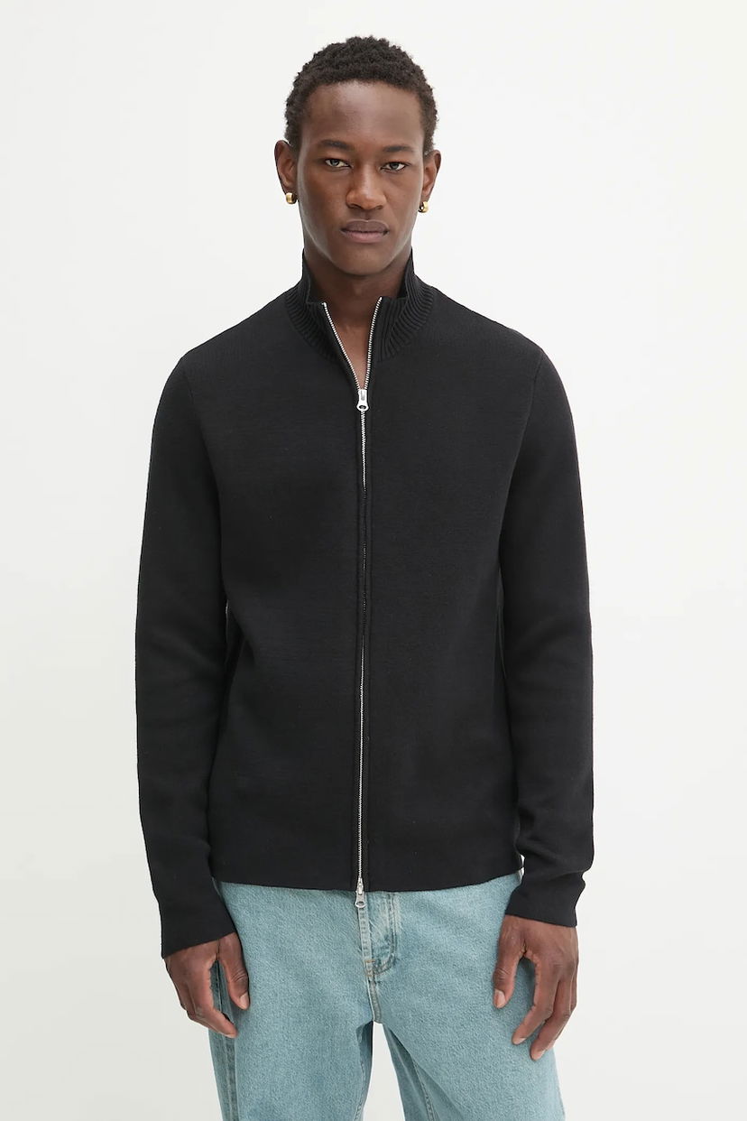 Sveter Samsoe Samsoe High-Neck Full-Zip Knit Cardigan SANIKLAS Čierna | M24300028