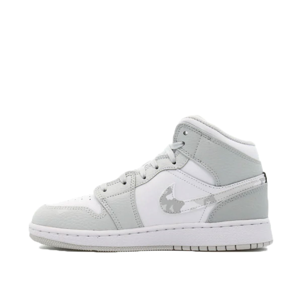 Air Jordan 1 Mid SE GS "Swoosh Logo - Grey Camo"