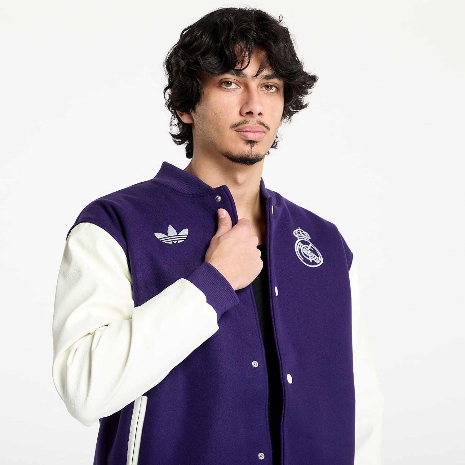 Bomber bunda adidas Performance Real Madrid Varsity Jacket Fialová | JF2587, 1