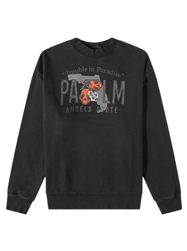 Mikina Palm Angels East Coast Vintage Crew Sweat Čierna | PMBA065S23FLE0031055