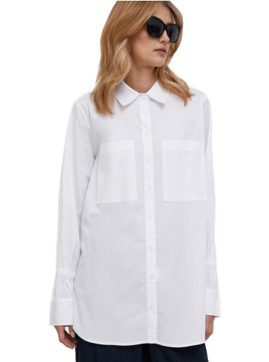 Košeľa DKNY Poplin Point Collar Oversized Button Front Top Biela | P3DM0S10