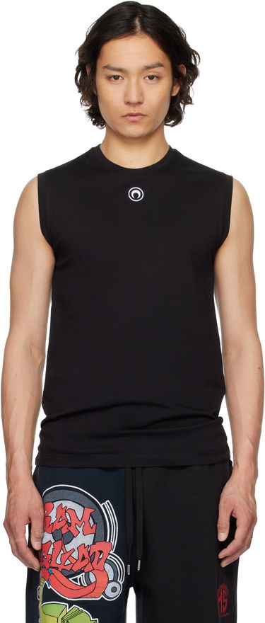 Tielko Marine Serre Marine Serre Moon Logo Sleeveless Jersey T-Shirt Čierna | MTT075A CJER0009, 0