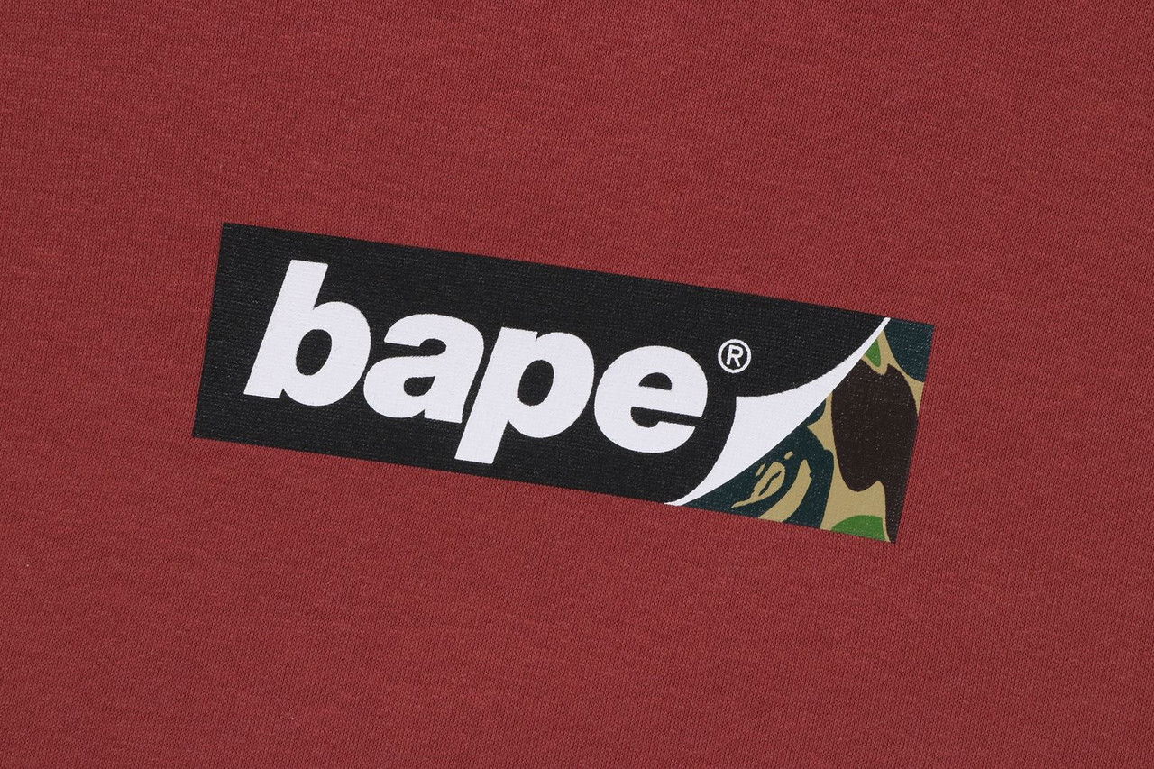 Mikina BAPE A Bathing Ape Smooth Logo Relaxed Fit Hoodie Size M Červená | 001PPJ201005M-BRG, 1
