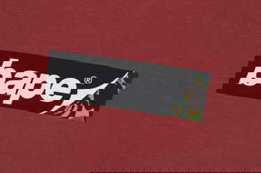 Mikina BAPE A Bathing Ape Smooth Logo Relaxed Fit Hoodie Size M Červená | 001PPJ201005M-BRG, 1