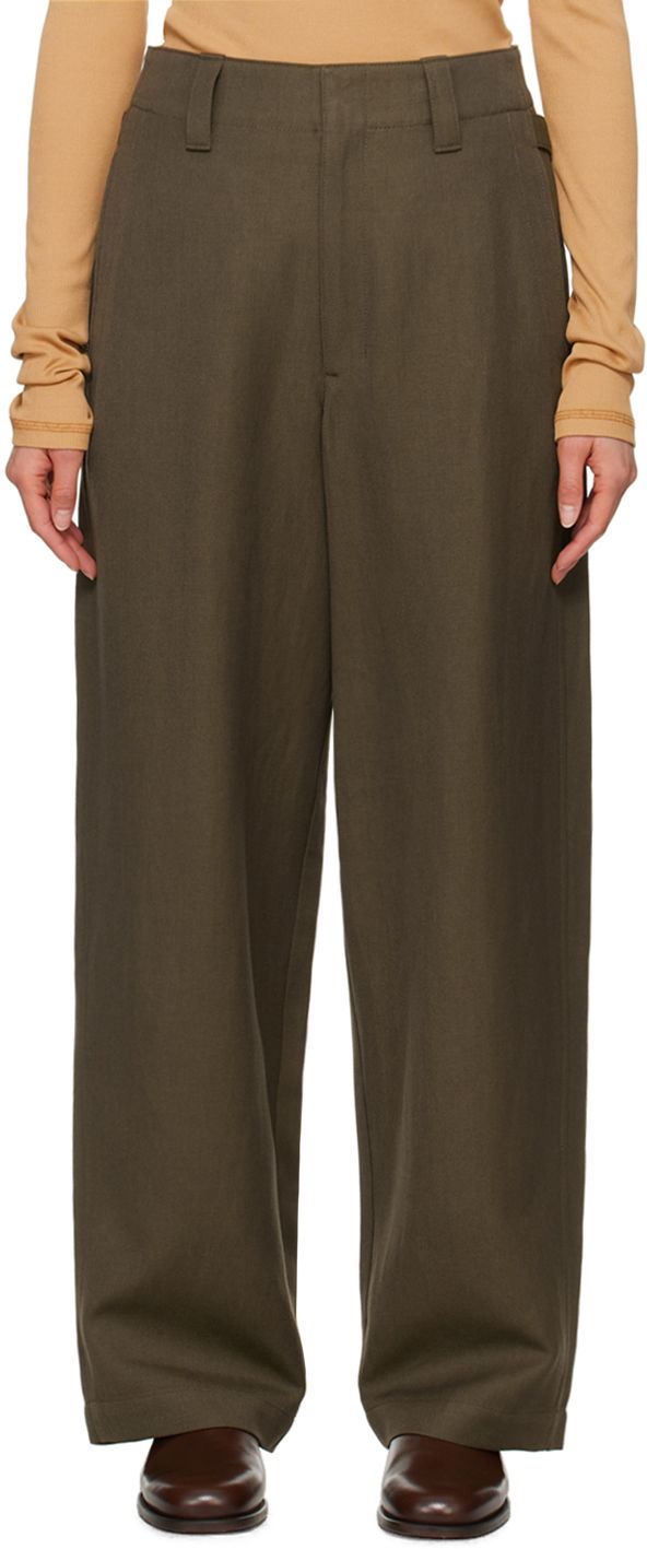 Nohavice LEMAIRE Lemaire Maxi Trousers Zelené | PA1083 LF1252, 0