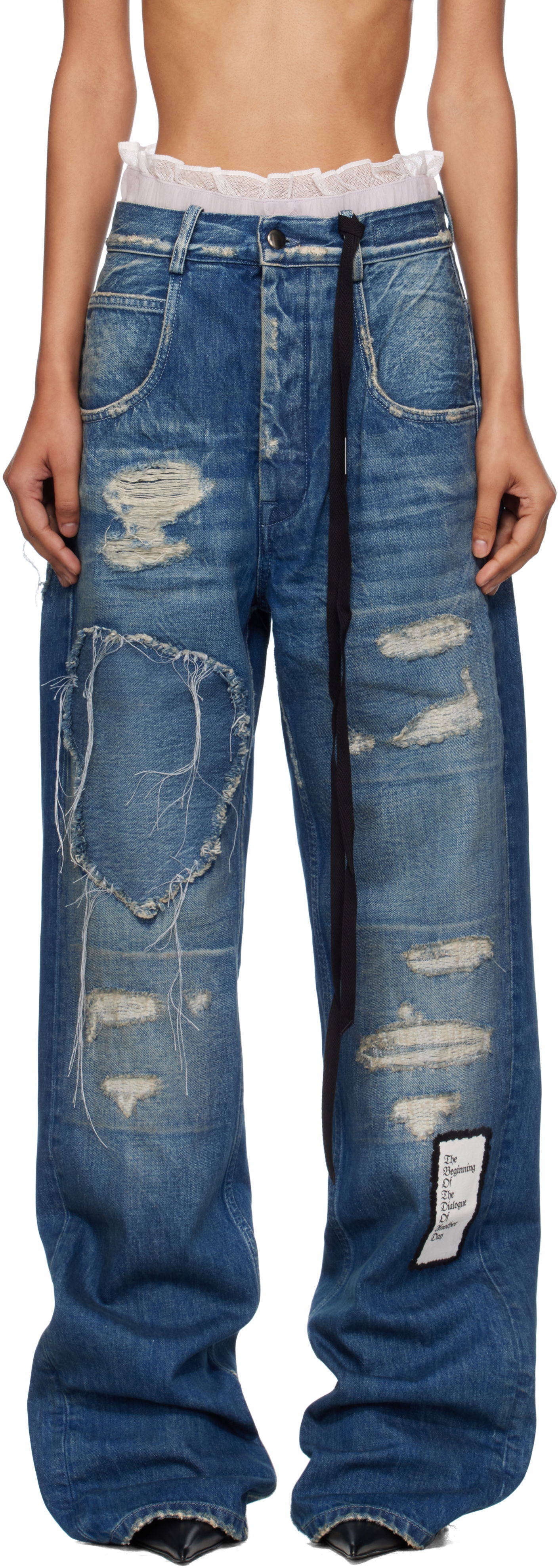 Džínsy Ann Demeulemeester Ann Demeulemeester Claire 5 Pocket Comfort Jeans Modrá | B0010197-FA631-053, 0
