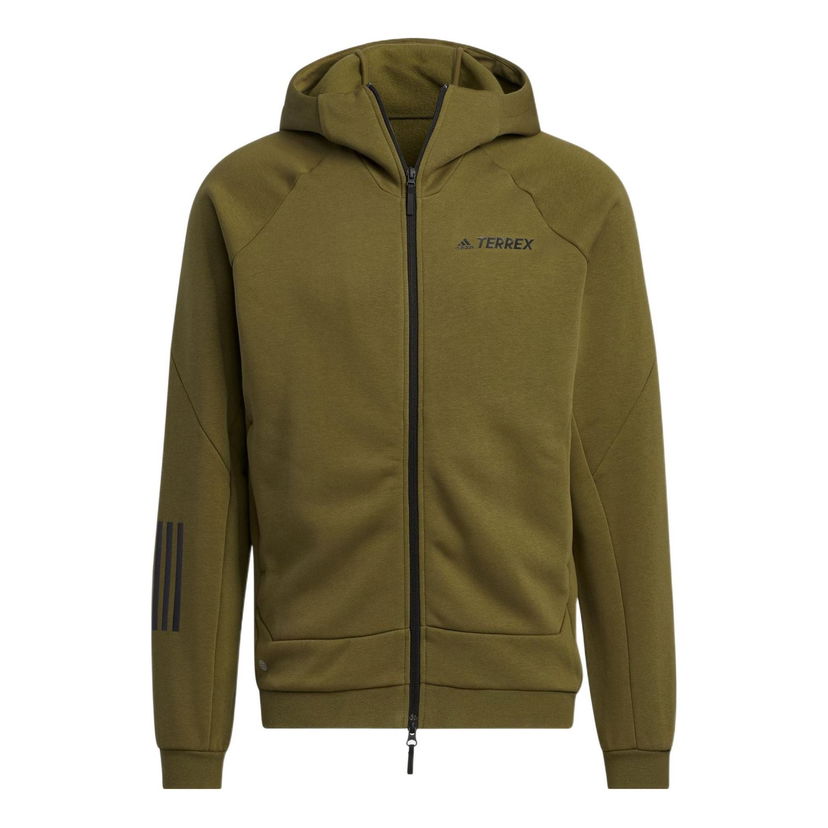 Mikina adidas Performance Terrex Knit Full Zip Hoodie Zelené | HM9709