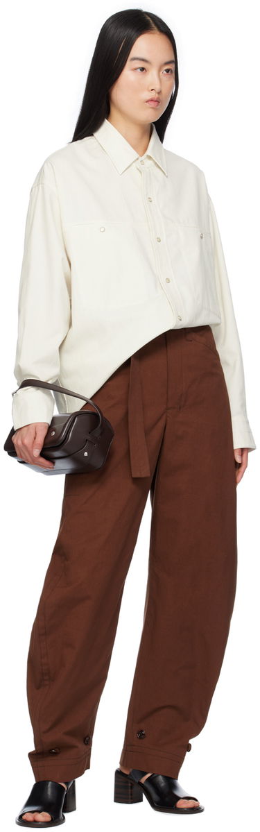 Nohavice LEMAIRE Lemaire Tapered Trousers Hnedá | PA1096 LF1220, 3