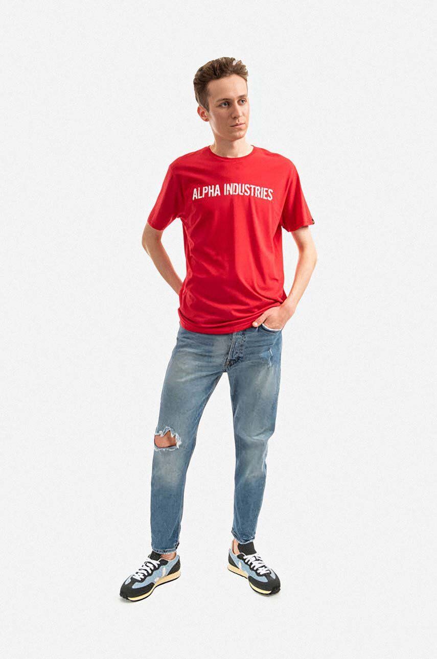 Tričko Alpha Industries T-Shirt With Print Červená | 116512.451, 1