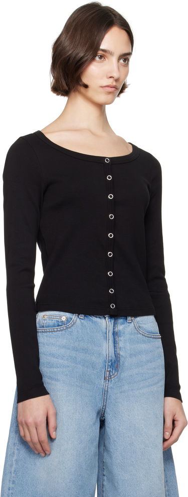 Sveter RE/DONE Re/Done Hanes Edition Scoop Neck Long Sleeve Top Biela | 787-02WSCNKCD, 4