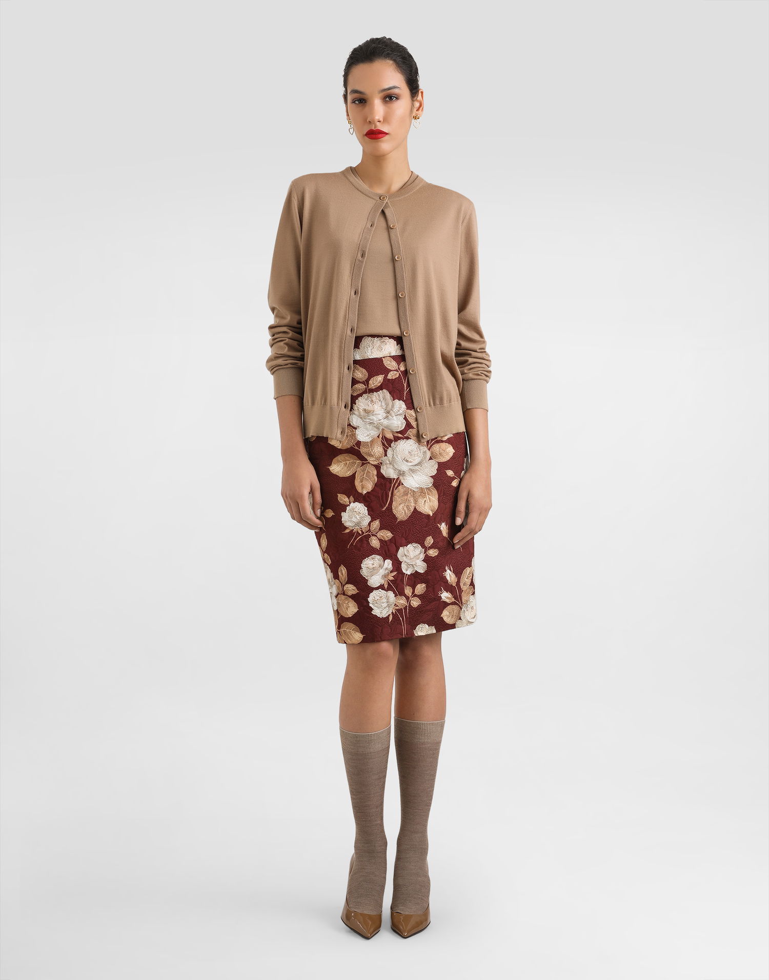 Sveter Dolce & Gabbana Cashmere Cardigan 46 Béžová | FXV09ZJBW0PM0444, 1