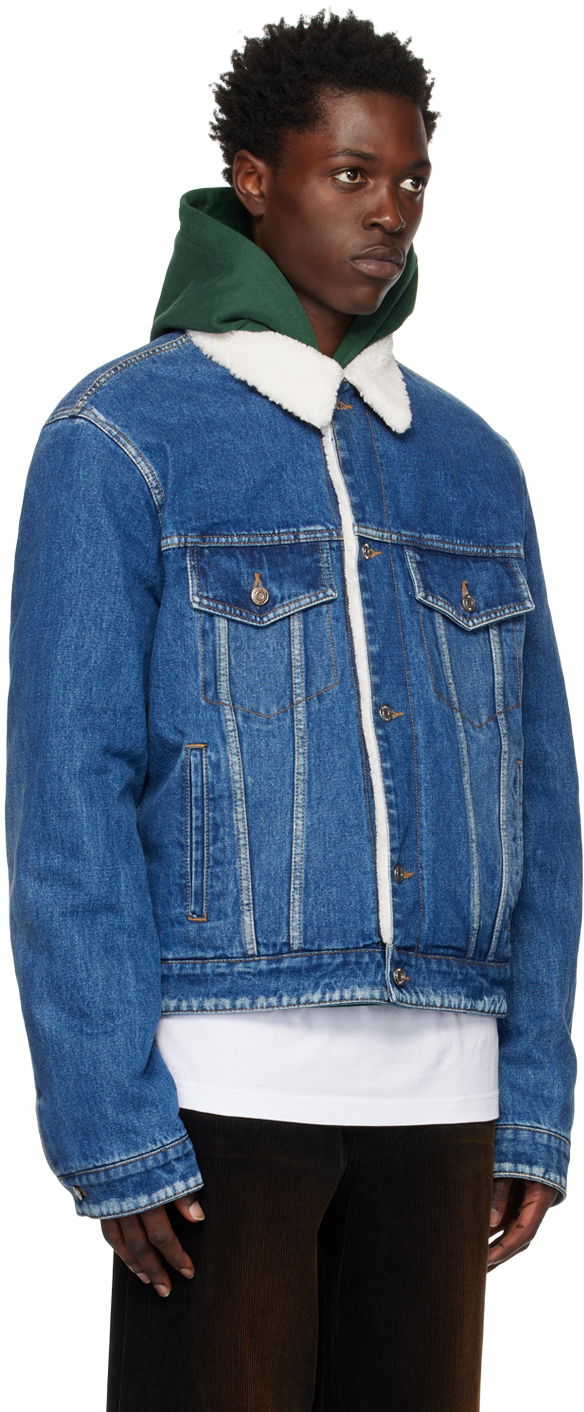 Bunda We11done We11done Regular-Fit Sherpa Denim Jacket Modrá | WD-DJ3-22-362-U-BL, 1