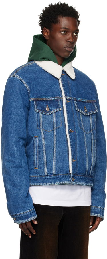 Bunda We11done We11done Regular-Fit Sherpa Denim Jacket Modrá | WD-DJ3-22-362-U-BL, 1