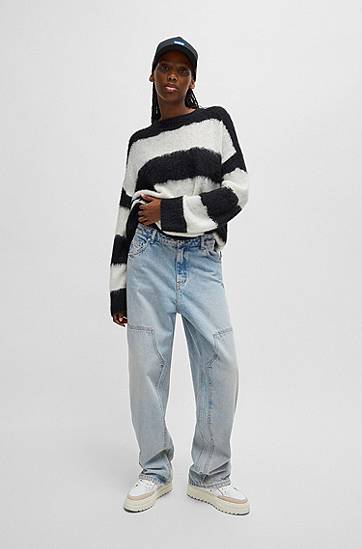 Džínsy BOSS Baggy Fit Rigid Denim Jeans Modrá | 50531711, 1