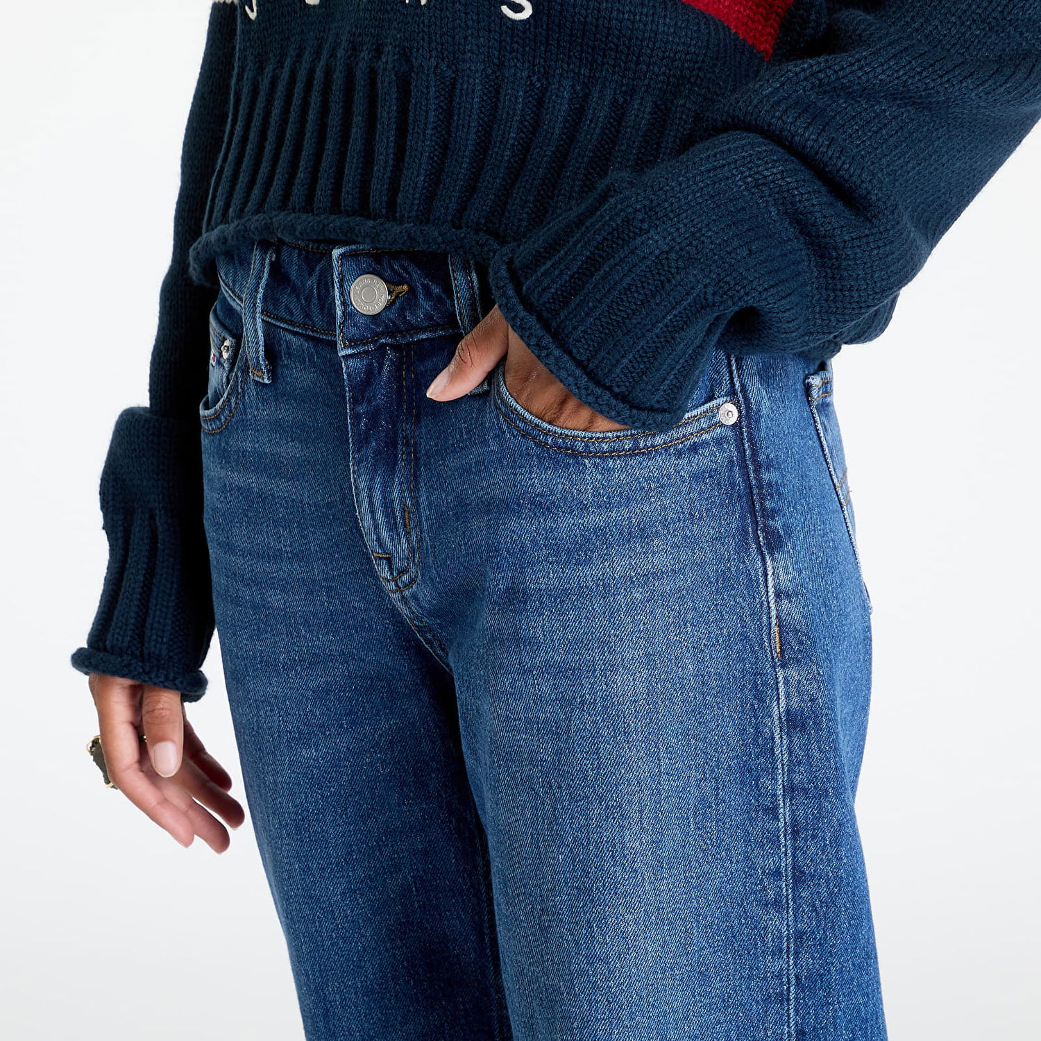 Džínsy Tommy Hilfiger Sophie Low Straight Jeans Denim Dark Modrá | DW0DW19613 1BK, 1