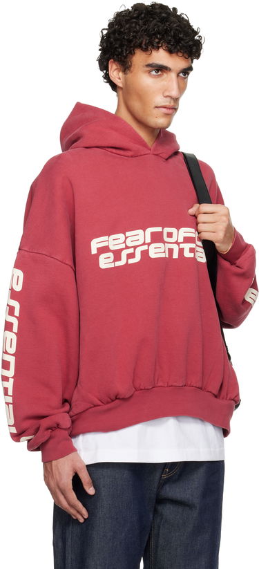 Mikina Fear of God ESSENTIALS Holiday Cropped Relaxed Hoodie Vínová | 192HO256901F, 1