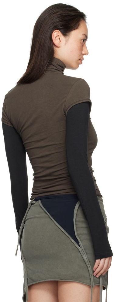 Sveter Ottolinger Ottolinger Layered Logo Turtleneck Top Hnedá | 1150301521, 2