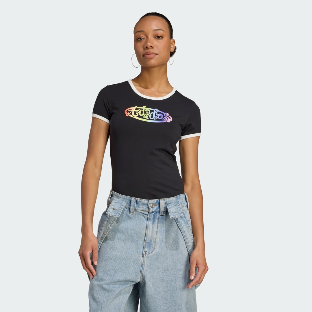 Tričko adidas Performance adidas x Jeremy Scott Pride Graphic Fitted Tee Čierna | JW0830, 0