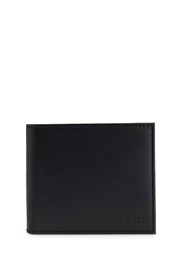 Peňaženka BOSS Leather wallet with logo lettering Čierna | 50548811