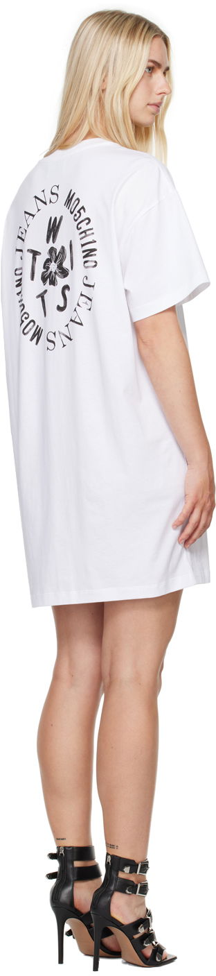 Šaty Moschino Moschino Jeans Printed Logo T-Shirt Dress Biela | 242K10456, 2