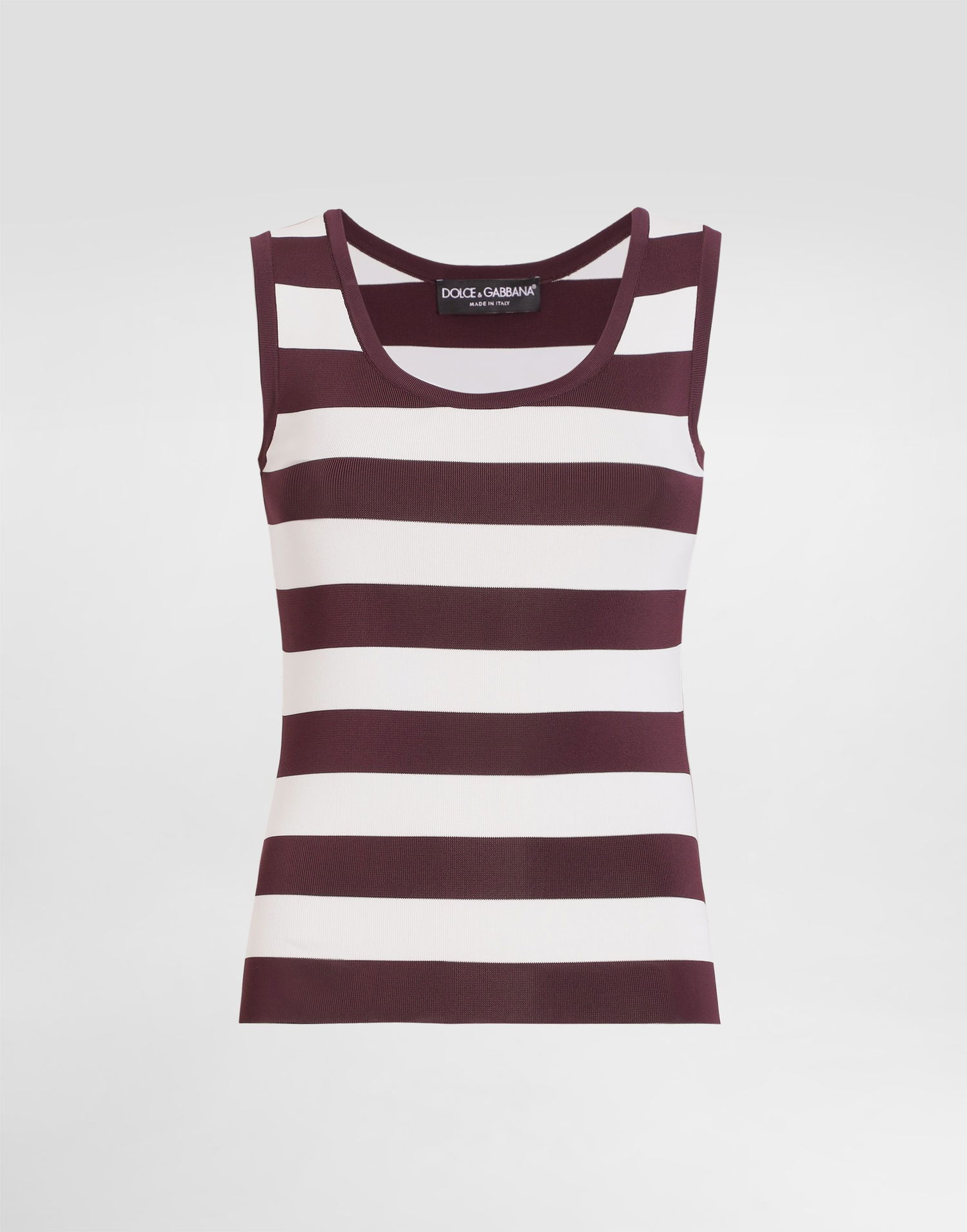 Tielko Dolce & Gabbana Striped Viscose Tank Top Fialová | FXT34TJAIQ8R5231, 0