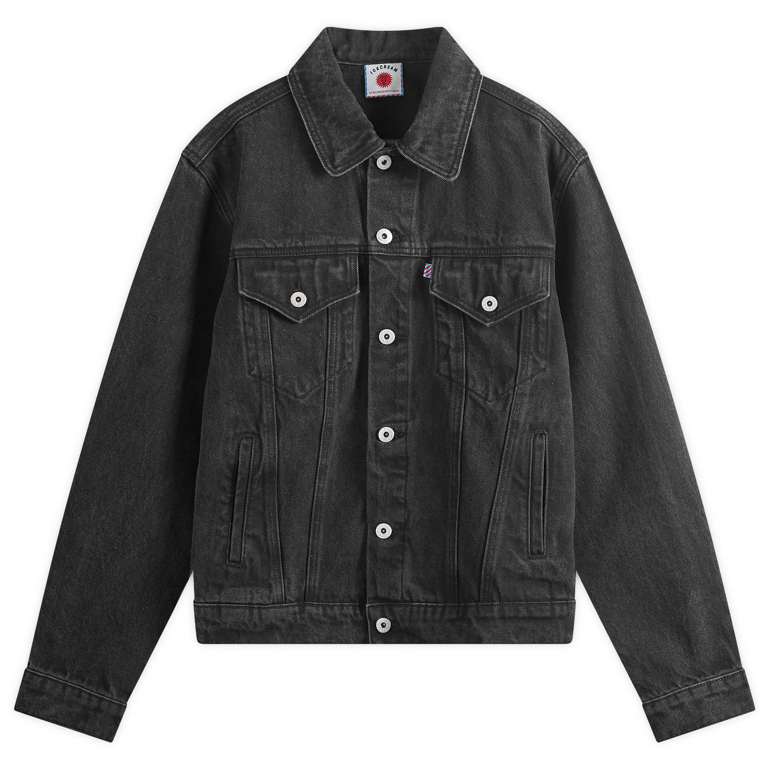 Bunda BBC IceCream ICECREAM Running Dog Denim Trucker Jacket Čierna | ICD006-BK, 0