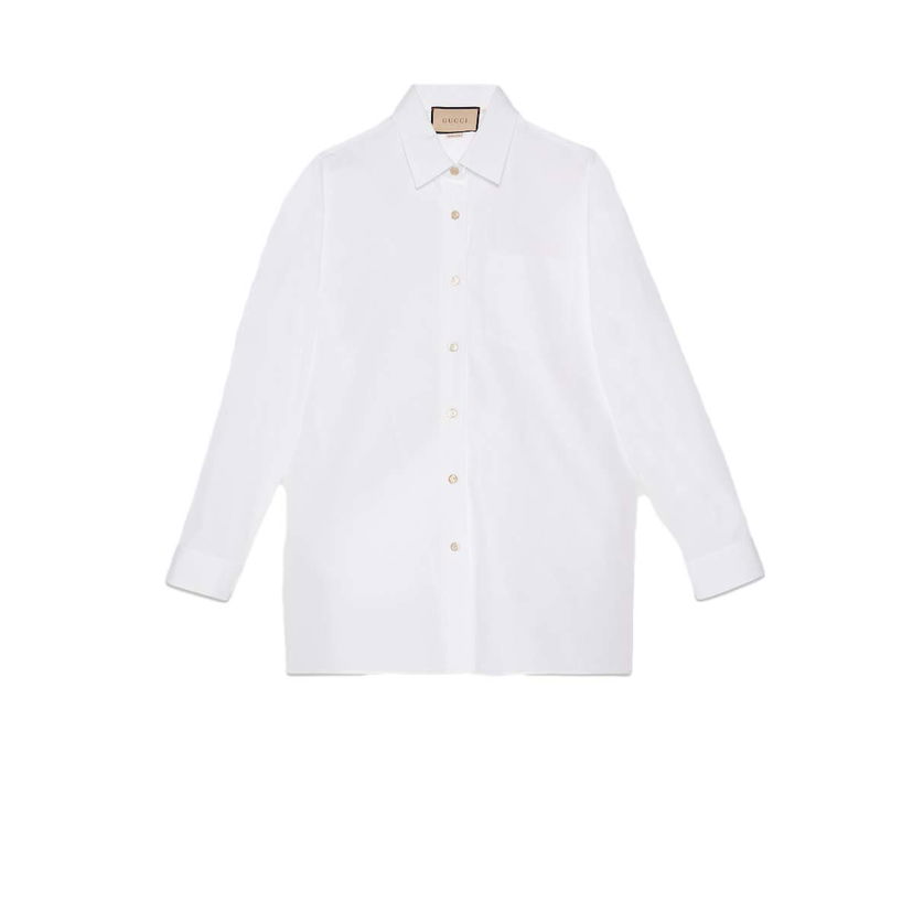 Košeľa Gucci Cotton Shirt Biela | 759790 ZAOXQ 9000