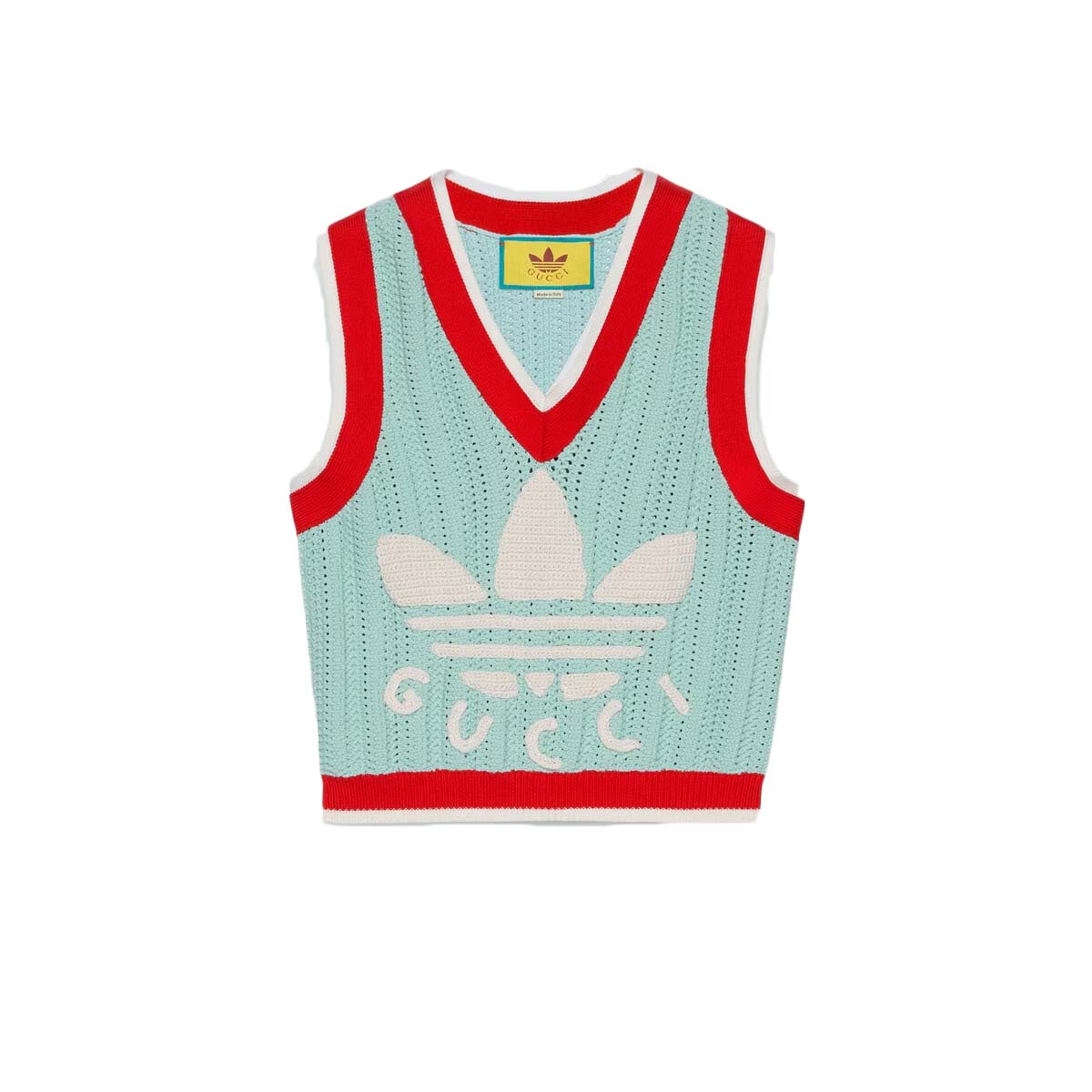 Sveter Gucci adidas x Rib Stitch Sleeveless Top Light Turquoise Tyrkysová | ‎697711 XKCDW 4718, 0
