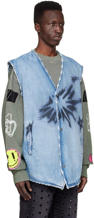 Vesta We11done We11done Sleeveless Denim Vest Modrá | WD-DV1-22-331-M-BL, 1