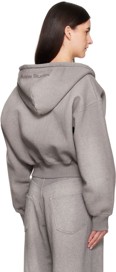 Mikina Acne Studios Acne Studios Cropped Zip Hoodie Šedá | AI0159-, 2